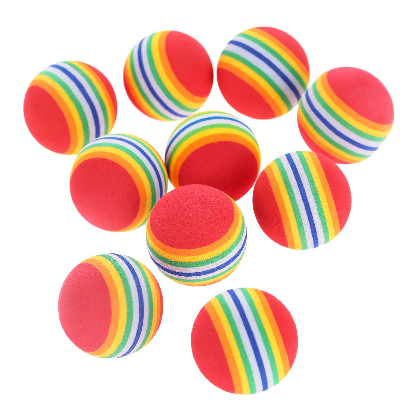 20Pcs 38mm Soft Golf Swing Practice Foam Balls Sponge Practice Rainbow Balls Cute Small Pet EVA Toys Indoor Golf Training Balls
