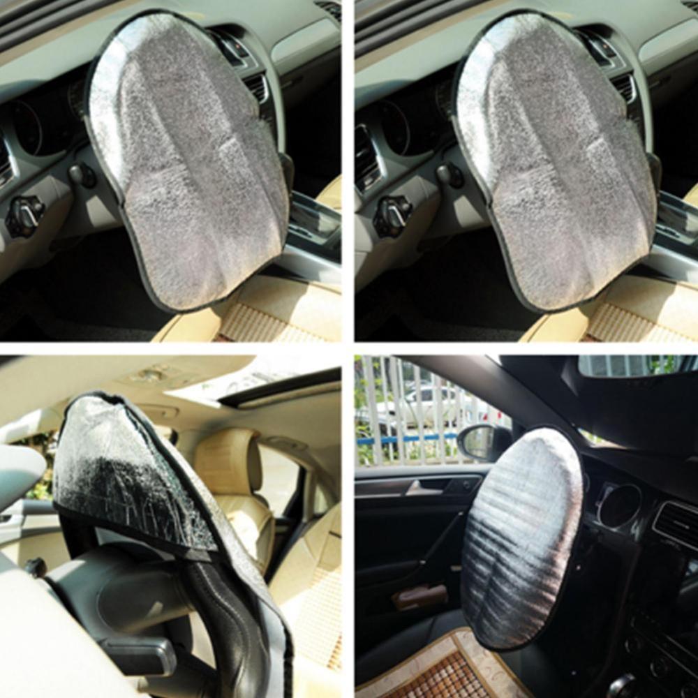 Visera de protección solar para coche, lámina de aluminio para automóvil, gruesa, accesorios, cubierta, parasol de rueda, plegable, reflectante, Steer E3Y4