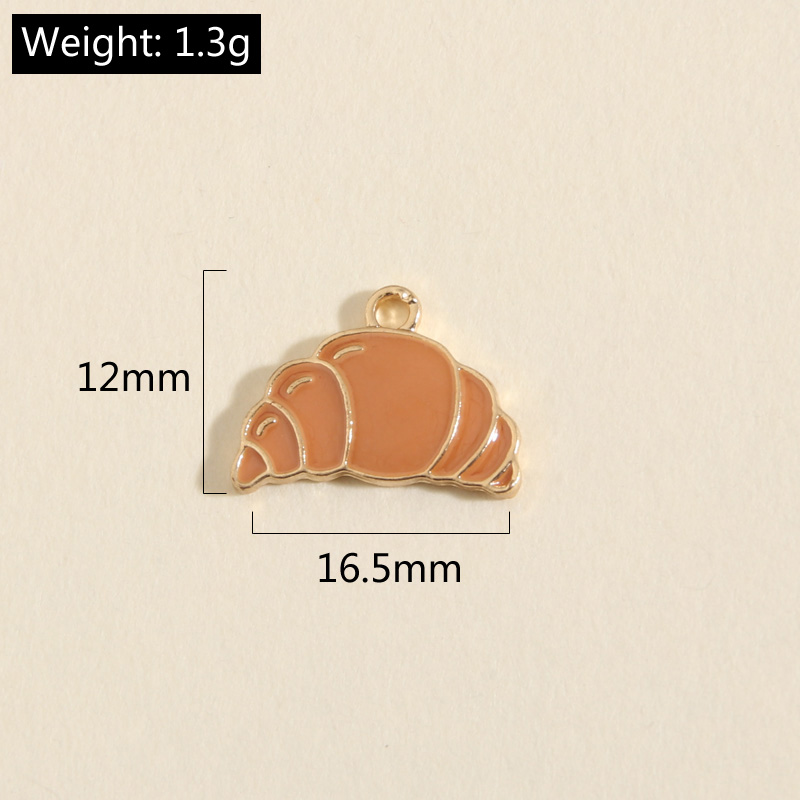 10 pièces couleur or dessin animé émail Croissant breloques petit déjeuner pendentif idéal pour colliers bricolage fabrication de bijoux faits à la main trouver des fournitures