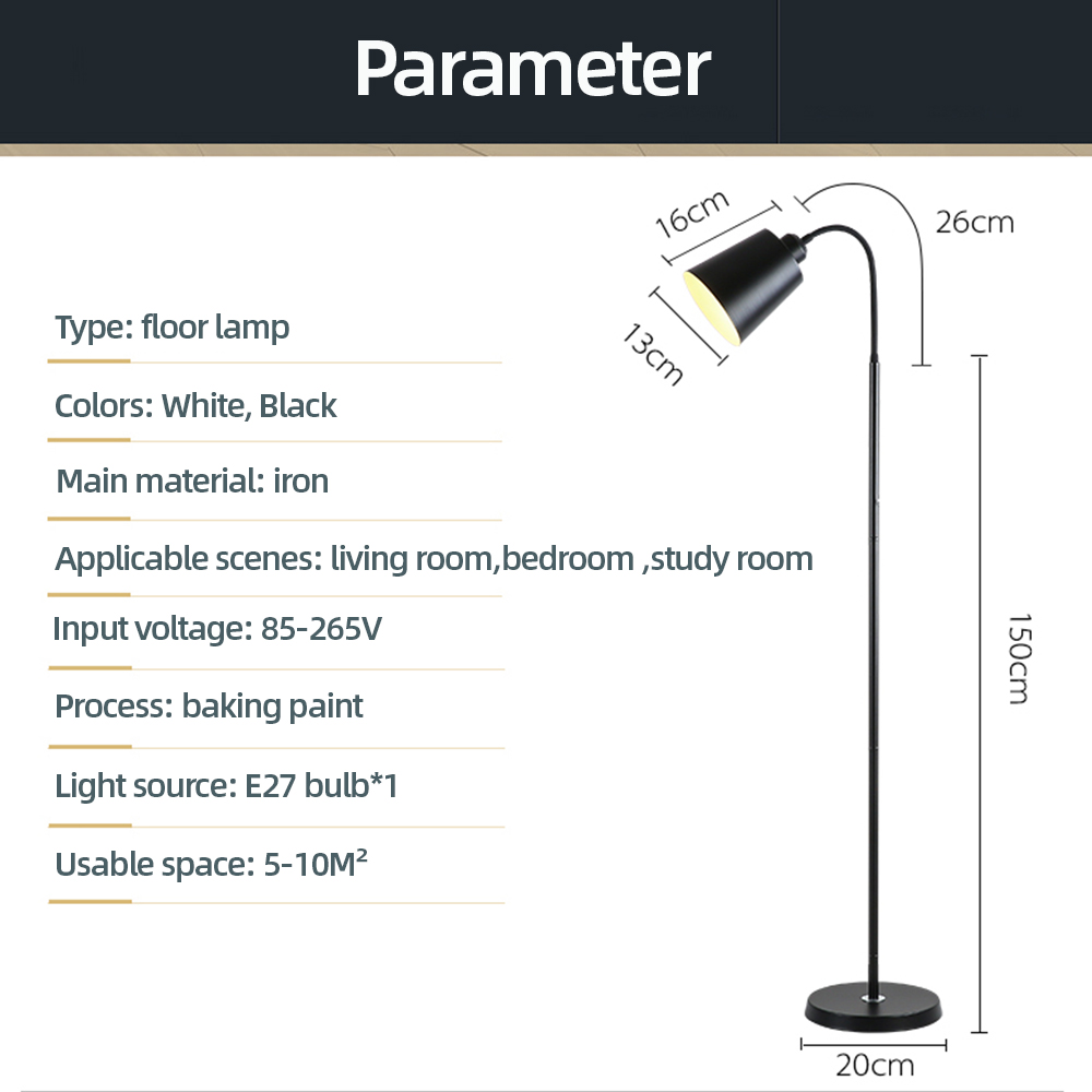 Moderne gulvlampe justerbar svanehals led sofa gulvlamper stue soveværelse arbejdsværelse indendørs dekoration stående gulvlampe