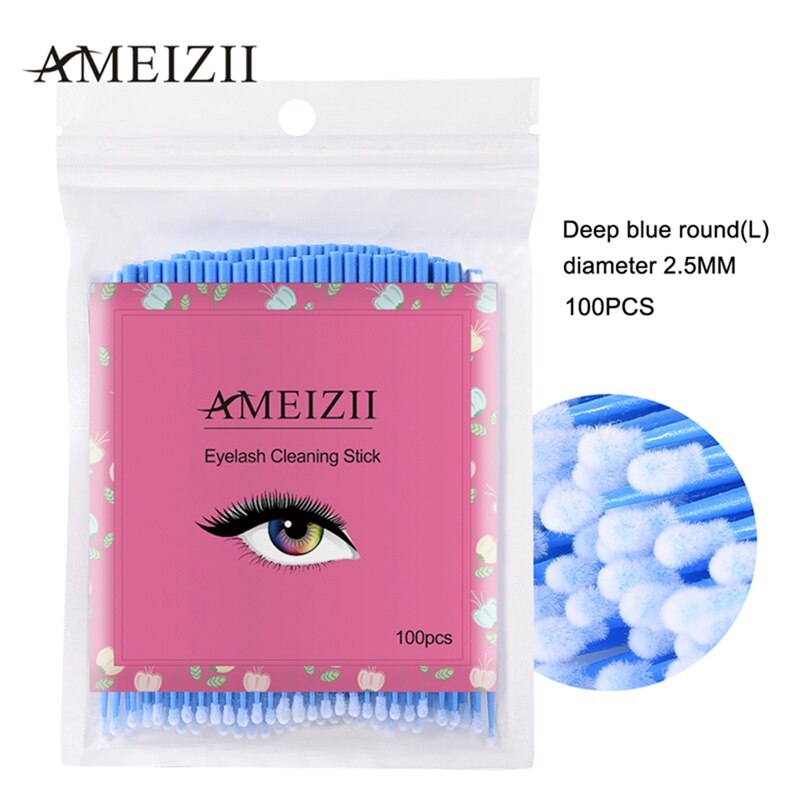 Ameizii 100 stk øjenvipper kosmetiske vatpinde applikator børster dental mircro børste mikro mascara tryllestave spoilere: 06