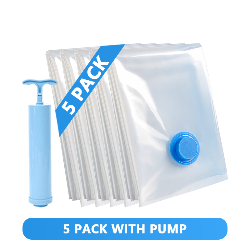 Sacchetto sottovuoto per vestiti, sacchetto sottovuoto con pompa, elementi essenziali per il viaggio, sacchetti salvaspazio per trapani, coperte, organizer per riporre oggetti: M. / Colore rosa