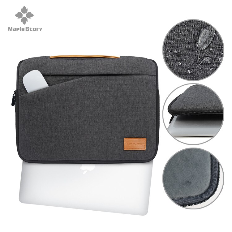 Vattenavvisande laptopfodral 11.6 12 13.3 14 15 15.6 laptopfodral 15.6 väska med handtag för macbook pro air dell lenovo
