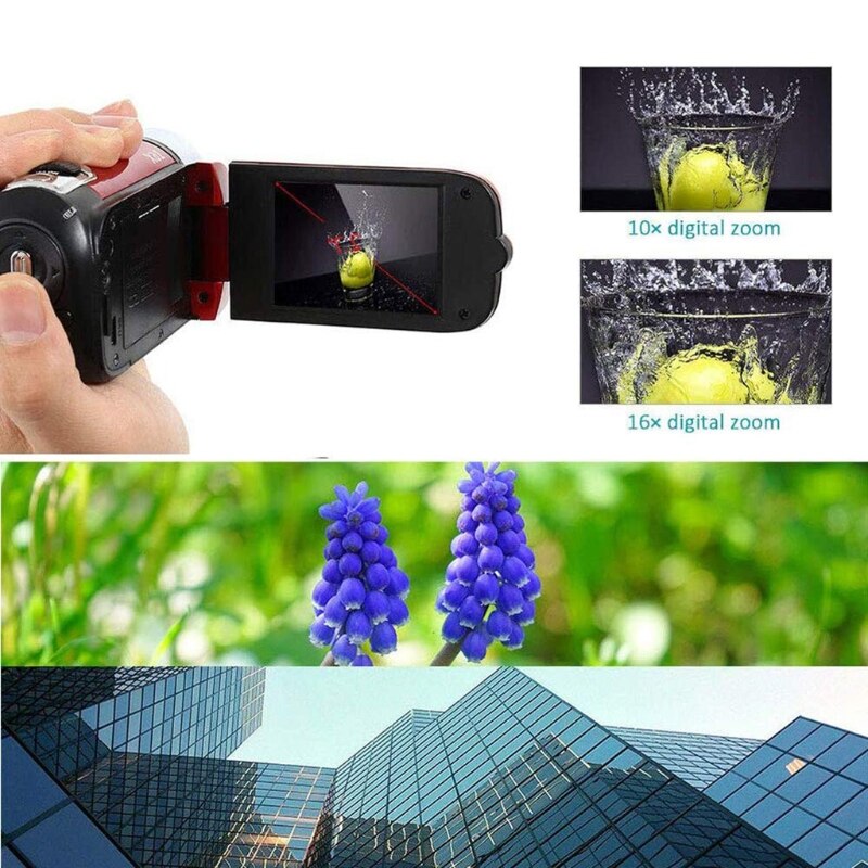 2.7" TFT LCD Flip Screen Video Camera Camcorder 1080P Vlog Youtuber Live Video 16X Digital Zoom Digital Video Camera C7AA
