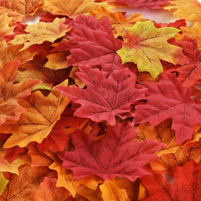 Artificial Maple Leaves Assorted Mixed Fall Colored Artificial Maple Leaves Fall Leaves Autumn Leaves for Weddings Home Decor