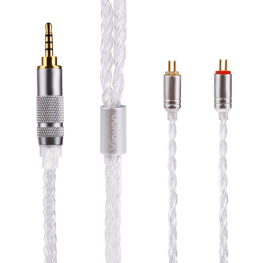 Cable chapado en plata de 16 núcleos Yinyoo, Cable de actualización de 2,5/3,5/4,4mm con MMCX/2PIN/QDC para BLON BL-01 BL-03 KZ ZAX ASX EDX TRN V90S