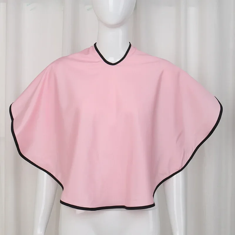 Herramientas para teñir el cabello, capa corta cuadrada negra resistente al agua para peluquería, peluquero, corte de pelo, envoltura de tela, capa de peluquería, peluquero: Rosa