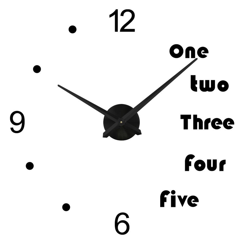 Unusual Wall Clock Modern Reloj De Pared Quartz Large DIY Clocks Acrylic 3D Sticker Clock for Home Saat Zegary: black / 37 inch