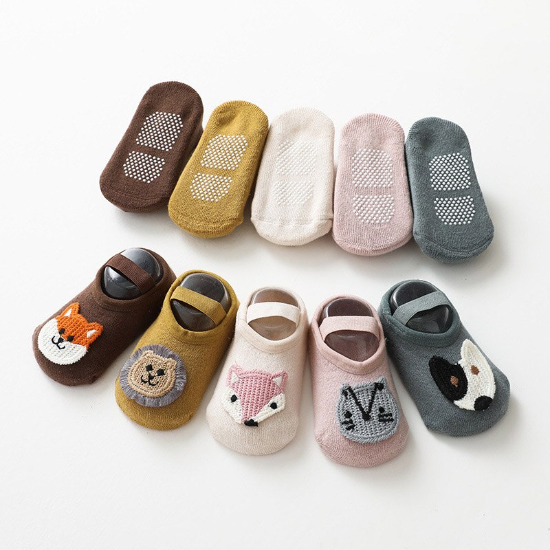 Weiche Warm Non-Slip Baby Socken Winter Herbst Cartoon Fox Lion Baumwolle Boden Socken Für Jungen Mädchen Zubehör Für kinder