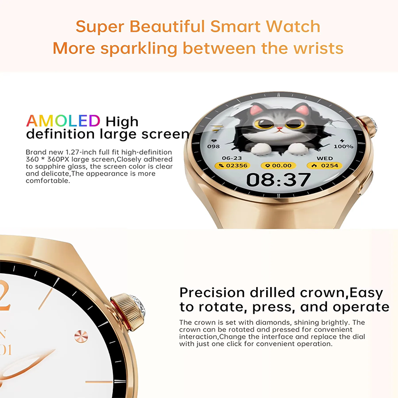 1.27 polegadas smartwatch para mulher sk7 mini amoled relógio bt chamada leitor de música ai voz para homem rastreador de fitness smartwatch