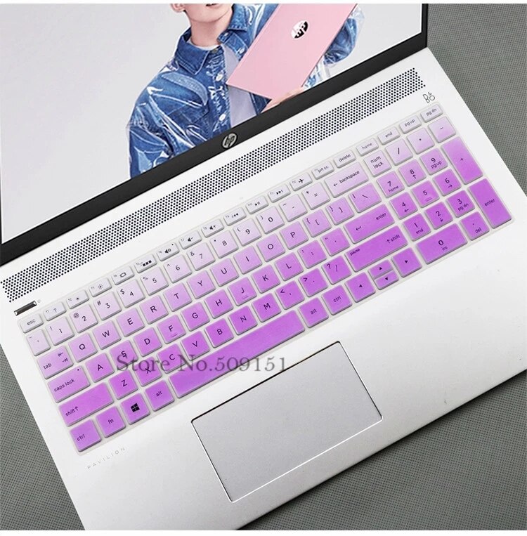 15.6 &quot; hp pavilion  x360 15- br pavilion 15-cc 15-ch 15-cd 15-cb 15-bs 17-bs 17m- ae silikoninen kannettavan tietokoneen näppäimistön suojakuori: Asteittain violetti