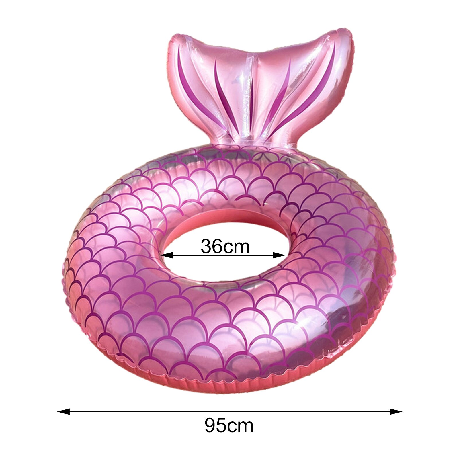 Cute Inflatable Mermaid Tail Swimming Ring Outdoor Floating Funny Water Toys Summer Unique Swim Pink Blue 2 Colors
