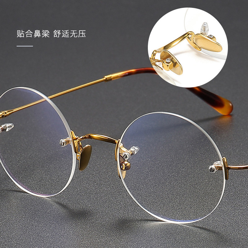 Topkwaliteit Ronde Randloze Titanium Bril Frame Mannen Vintage Eenvoudige Kleine Gezicht Optische Brillen Brillen Brillen