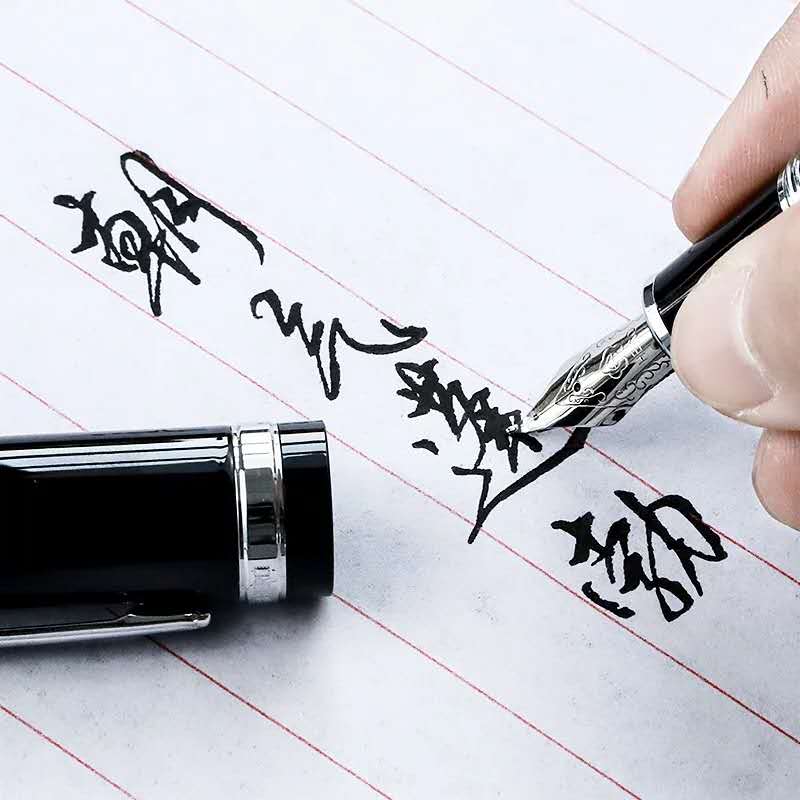 Hero 1060 Fountain Pen Metal Ink Pen Converter Filler Fine/Fude Nib Black Cap Stationery Office school supplies Business Writing