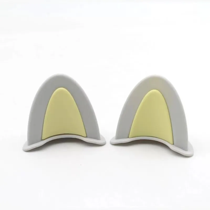Universal Helmet Cat Ears Decoration Motorcycle Electric Car Driving Styling Cute Cat Ears Stickers Decor Helmet Accessories: Dark Grey