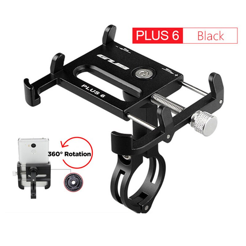 GUB 7 Style MTB uchwyt na telefon rowerowy motocykl wsparcie montaż GPS kierownica rowerowa rower przywieszki do telefonów komórkowych dla 3.5 do 7.5 cala: Plus6-Black