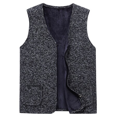 Til langt/pappa tykke gensere ermeløse cardigans Vest genser herre: Mørk grå / L