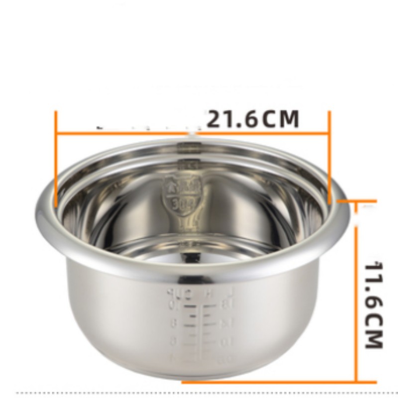 3L 304 stainless steel rice cooker inner container Non stick Cooking Pot Replacement Accessories Rice Cooker liner