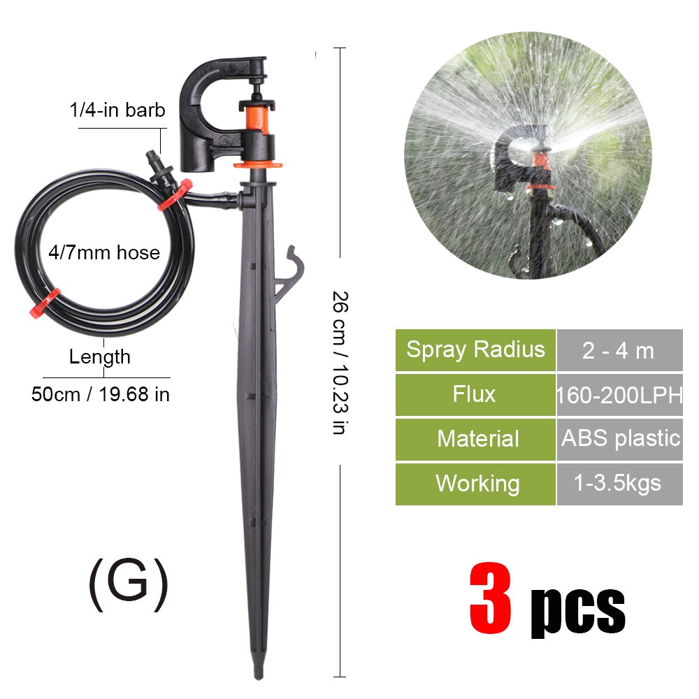 MUCIAKIE-rociadores de jardín con boquilla de nebulización, rociador de riego para jardinería o plantas, 3 uds.: Gx3pcs
