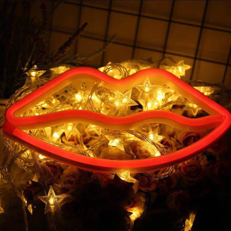 Neon Licht Roze Rode Lippen Led Neon Sign Usb/Batterij Aangedreven Home Wedding Party Valentijnsdag Muur Opknoping decor Neon