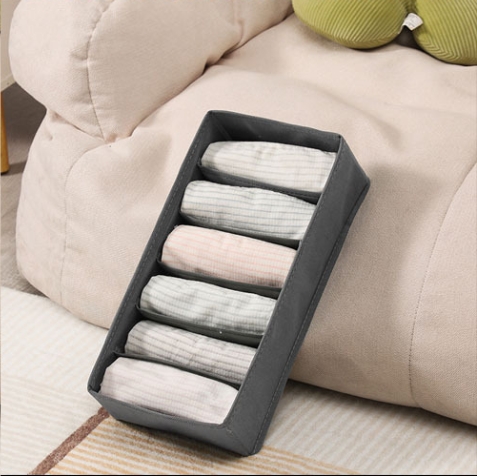 1PC 6/7/8/24 Compartment Underwear Organizer Bra Storage Box Closet Sock Folding Storage Drawer Home Bedroom tier lockers: Orange