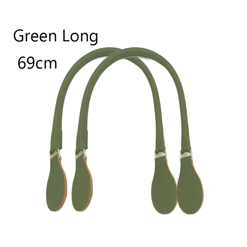 Longo falso couro alças redondas alça de cinto d fivela gotas para clássico mini obag cesta balde chique o bolsa acessórios: Long Green
