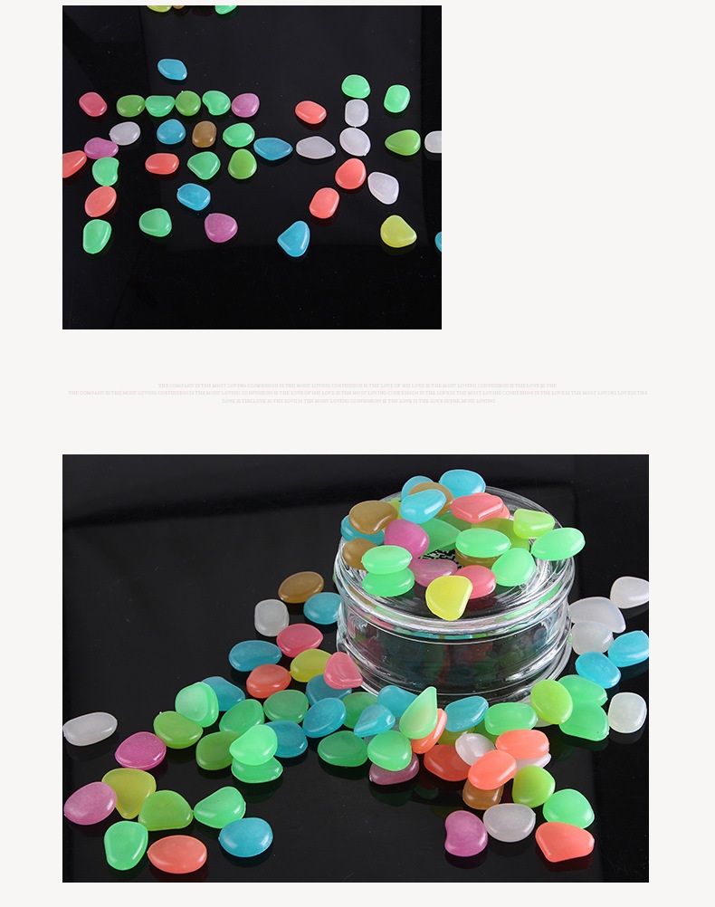 100 stk glød i mørket have småsten glød sten klipper til gangbroer havesti gårdhave græsplæne have indretning, lysende sten