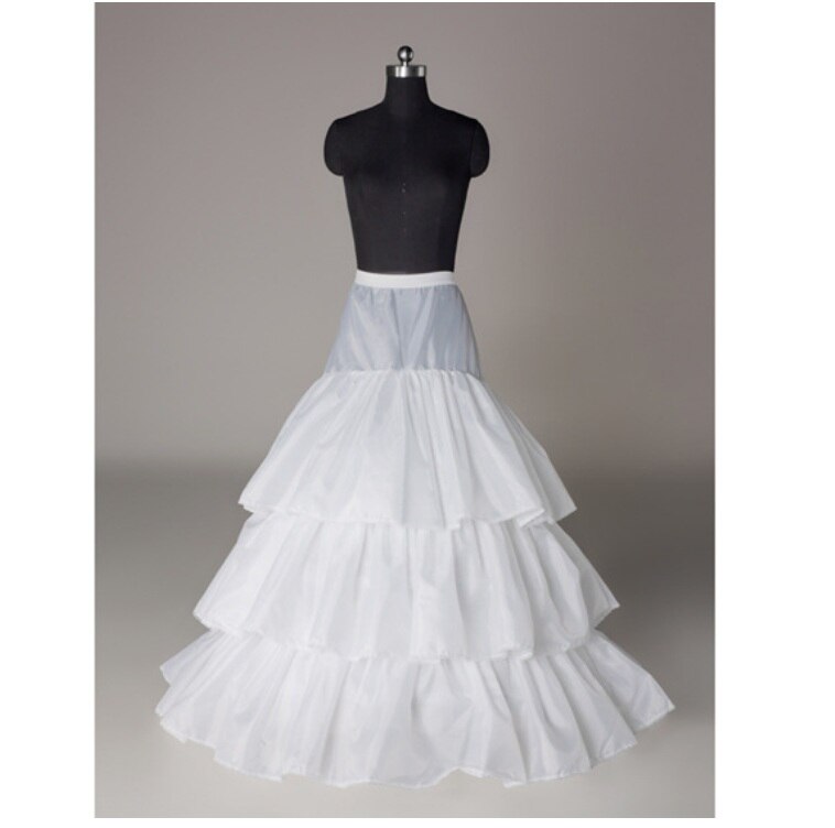 JaneVini 3 Hoops Sweep Train Petticoat Underskirt for Wedding Dress Rockabilly Skirt Black Bridal Petticoat Ball Gown Adjustable