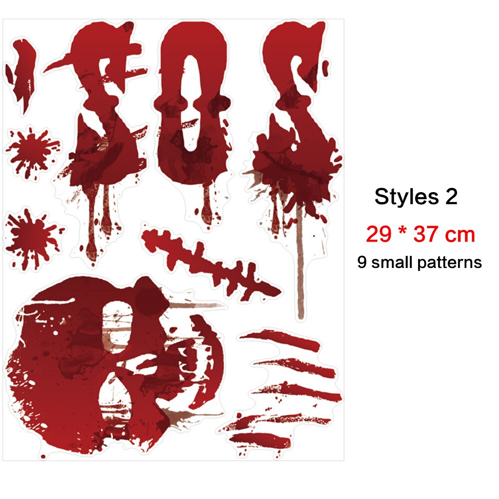 Halloween Bloody Bat Hand Foot Print Sticker Wc Stick Guard Party Deur Window Verwisselbare Glas Muursticker Horror Props: B