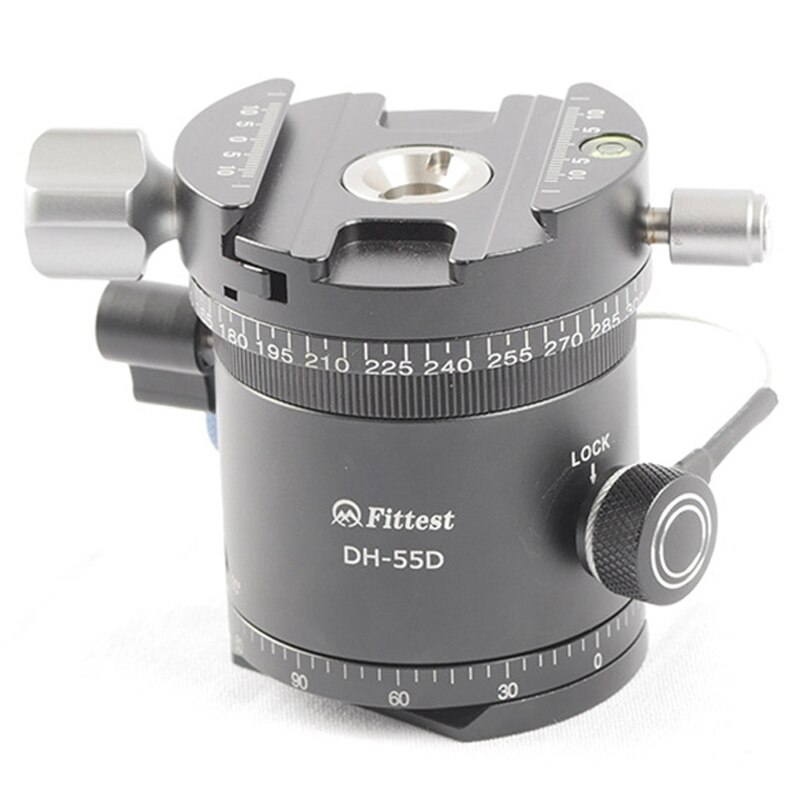 najprzydatniejszy DH-55D panoramiczna głowica indeksująca, z płytką robić 1/4 Cal 3/8 Cal nici 10 różnych stopni (5 stopni-90 stopni)