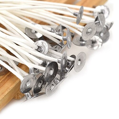 Mechas de vela de 30 piezas y 10cm para hacer velas de Bajo humo, mecha encerada con núcleo de algodón de apoyo, Material no tóxico