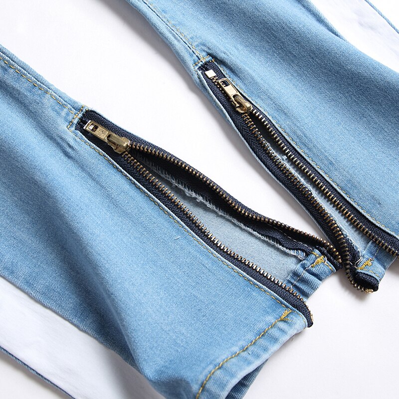 Jean déchiré pour homme, legging tendance européen et américain