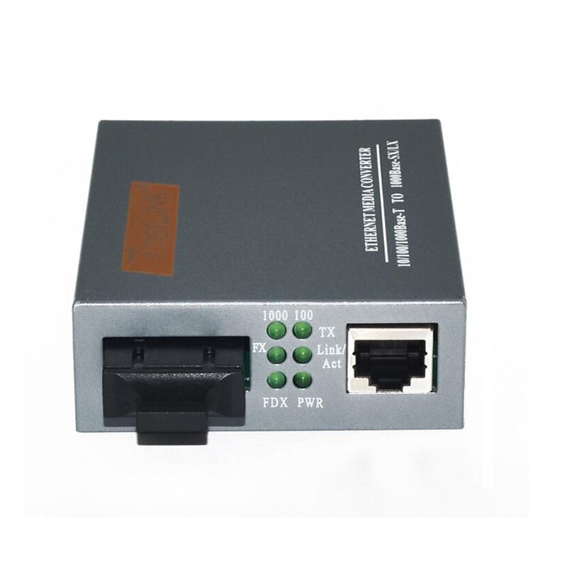 1Pcs 10/100/1000M Glasvezel Naar RJ45 Media Converter Netlink Converter Glasvezeltransceiver 20km