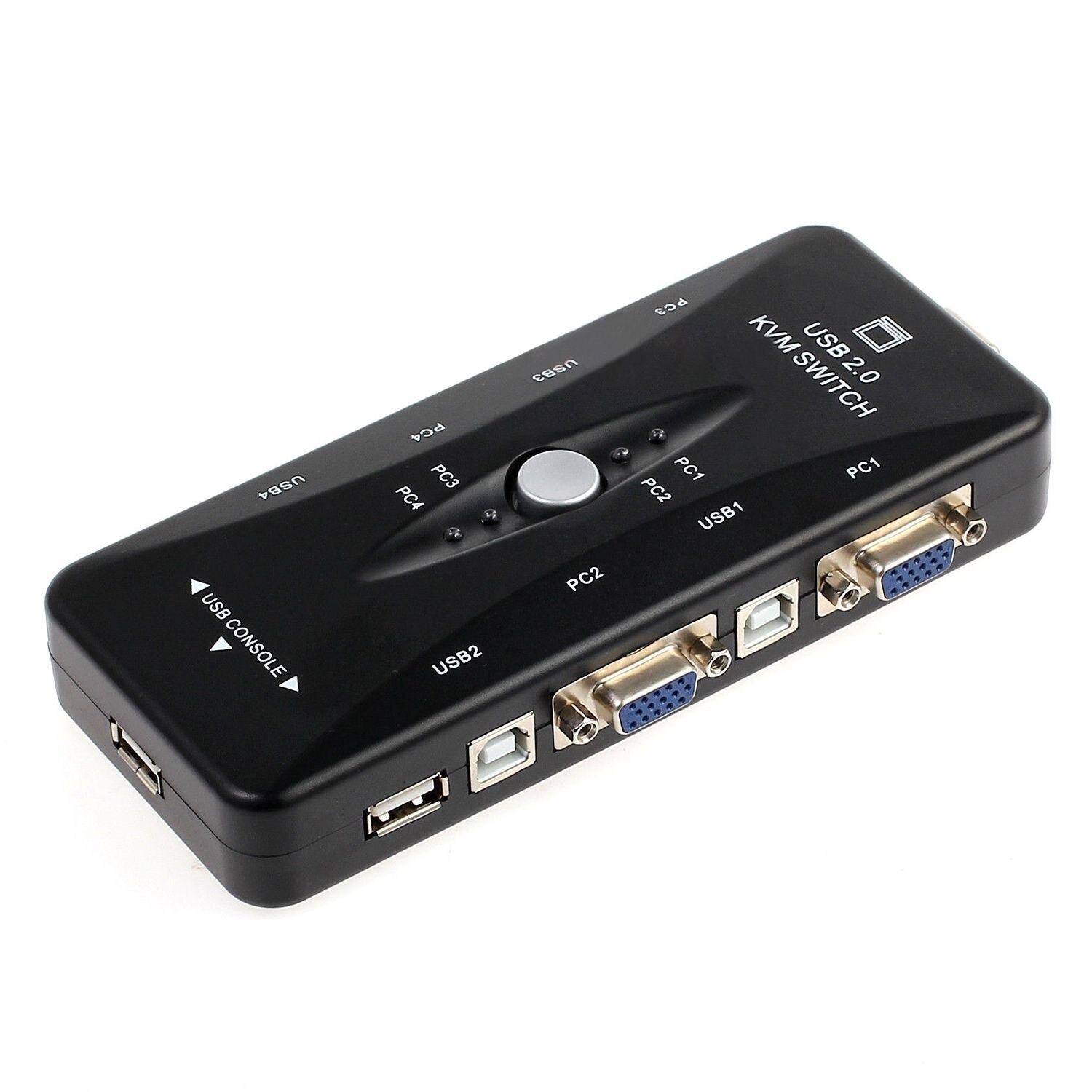 4 Port USB 2.0 KVM Switch Box + 4 KVM Kabel Tastatur Monitor VGA SVGA PC Laptop