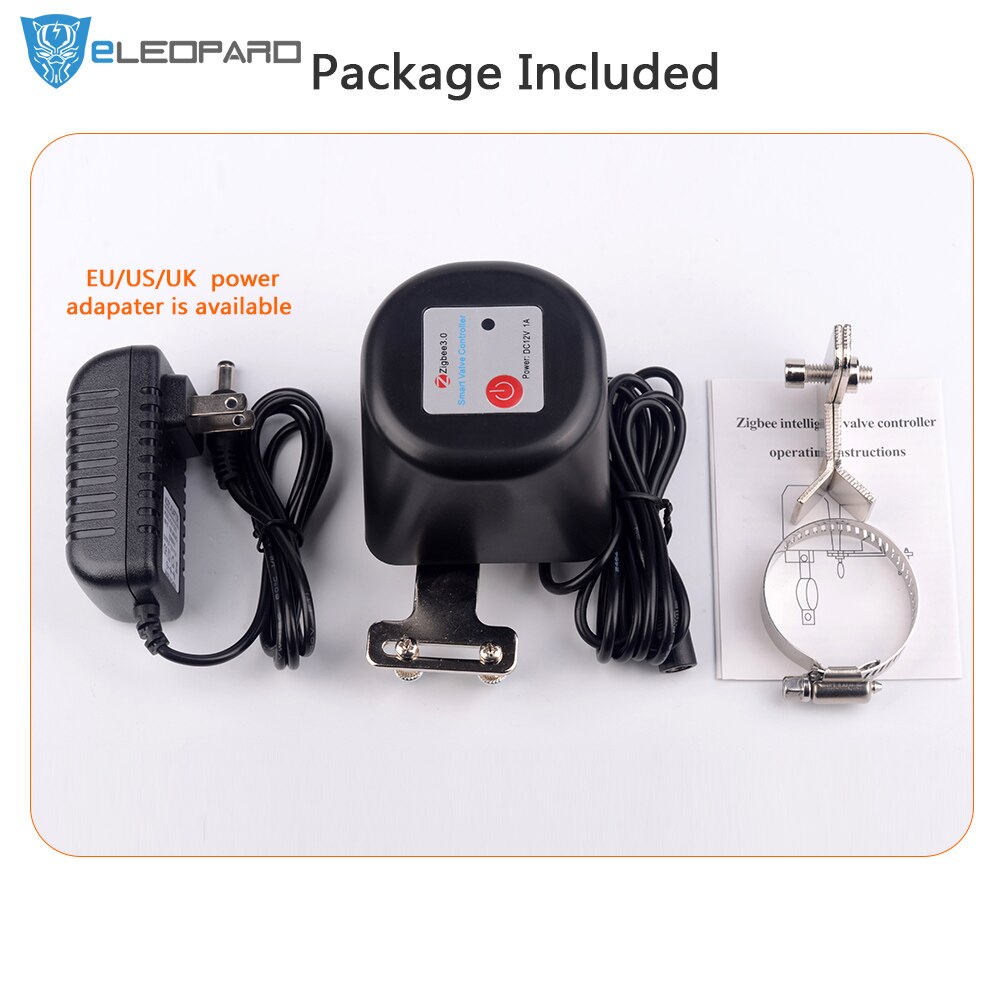 ELEOPARD Zigbee Smart Wireless Control Gas Water Valve Smart Life Zigbee Shut OFF Controller
