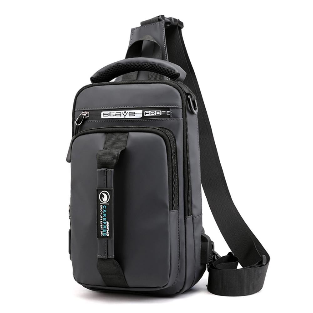 Multifunctionele Crossbody Tas Heren Usbcharging Chestpack Heuptas Mannelijke Waterdichte Korte Trip Borst Largecapacity Schoudertas