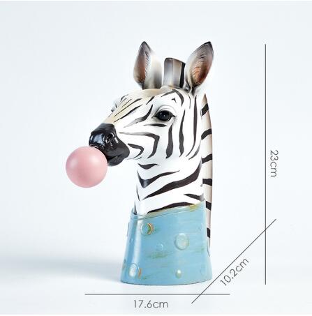 Moderne Dierenkop Hand Schilderen Giraffe/Zebra/Beer/Panda Hars Succulent Vaas Bloempot Planten Plant vazen Mand: Benjamin