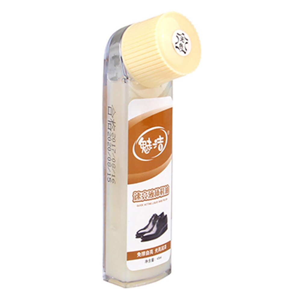 45ml Leather Shoe Boot Polish Rich Glossy Shine Wax Liquid Protection Nourishes Glossy 12x3cm Black Clear ST27: Clear