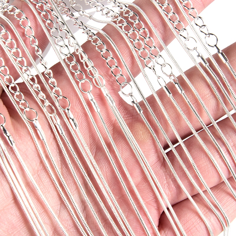 12 Pz/lotto Oro Argento di colore 40 centimetri Del Serpente Catene Della Collana per Le Donne Monili Che Fanno La Collana Risultati