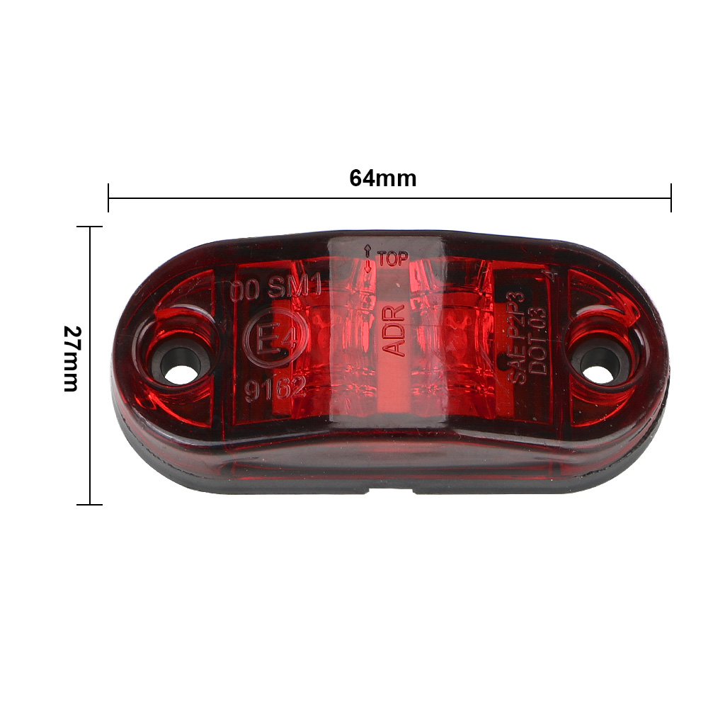 Lámpara de señalización lateral para remolque, camión, caravana, luces de advertencia LED, marcador lateral, rojo, amarillo, blanco, 12V- 24V