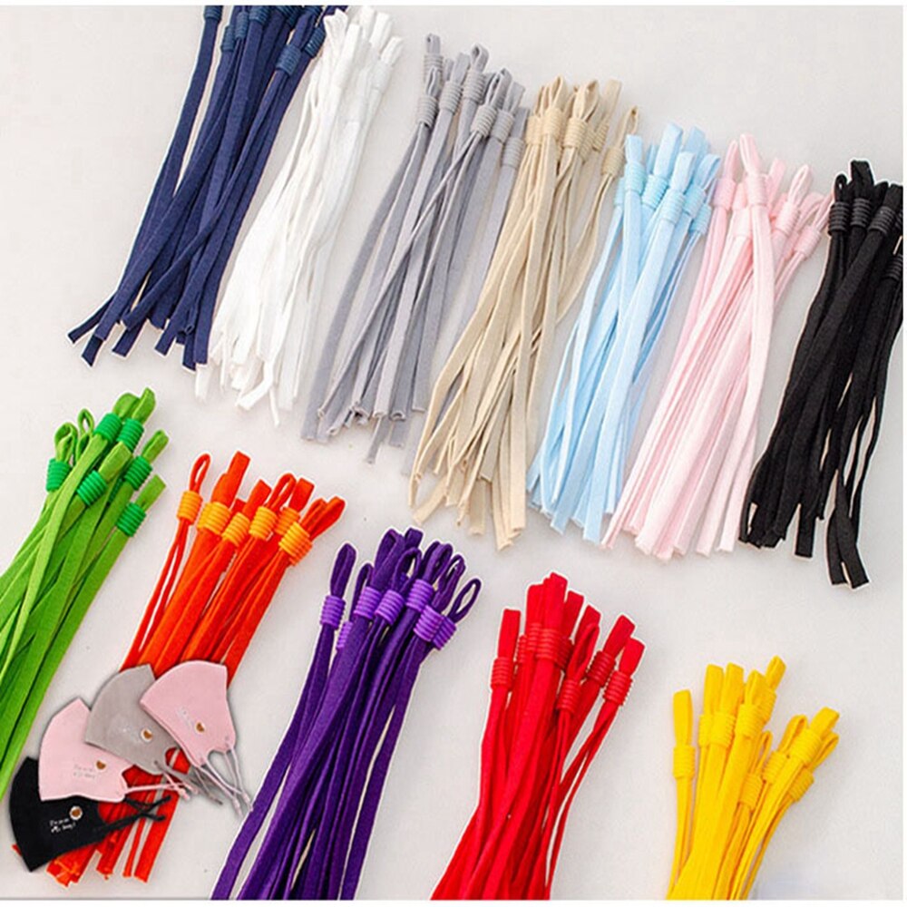 50PCS Candy Farbe Einstellbar Maske Schnalle Masken Befestigung Band Schnur Elastische Nähen Seile DIY Handwerk Mund Masken Schal Seil string