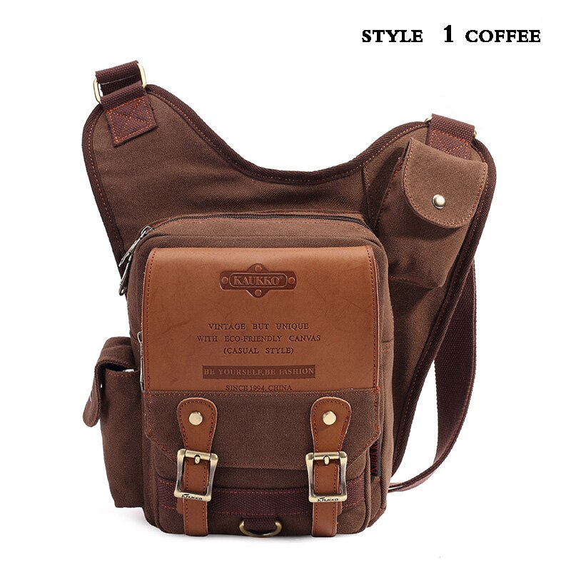 Nuovo stile leikko marca uomo retrò borsa di tela di alta qualità da viaggio uomo borse a tracolla uomo borse a tracolla borsa a tracolla: style 1  coffee