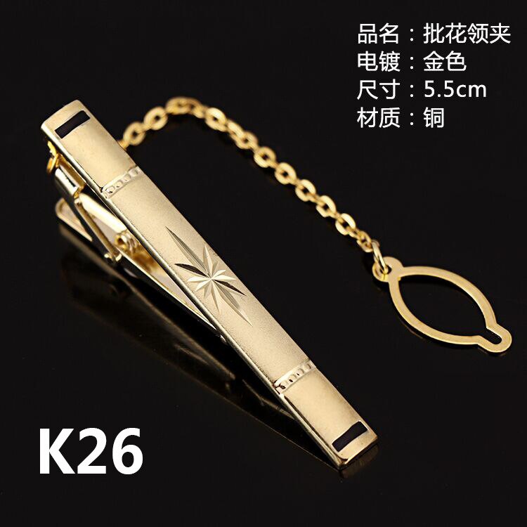 Goldron-pince à cravate classique pour hommes, pince à cravate en alliage pour collier en émail de , Pin au mètre, Business: K26