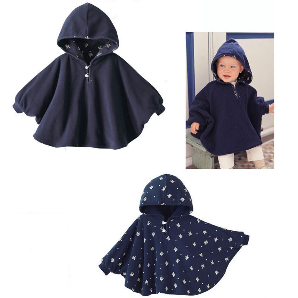 Baby Meisjes Jongens Jas Double Side Wear Fleece Hoodie Uitloper Lente Herfst Winter Warme Mantel Kinderkleding Poncho Cape