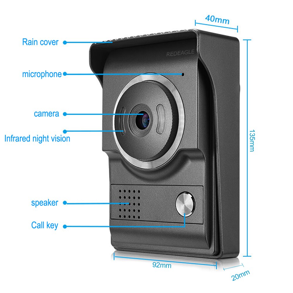 Redeagle enkelt 700 tvl farve udendørs dørkamera opkaldspanelenhed til hjemmevideo dørtelefon intercom adgangskontrolsystem