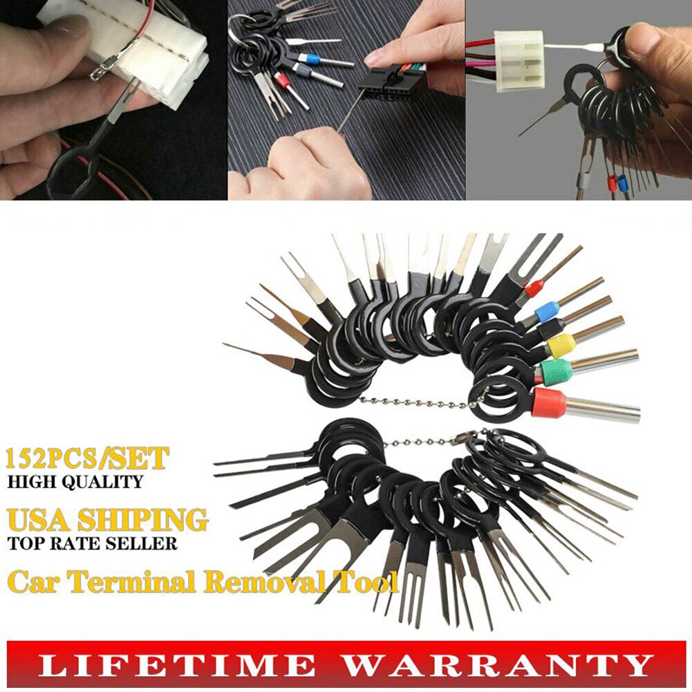 152Pcs Brand Car Terminal Removal Tool Wire Plug Connector Extractor Puller Release Pin Extractor Kit To Fit Any Terminal