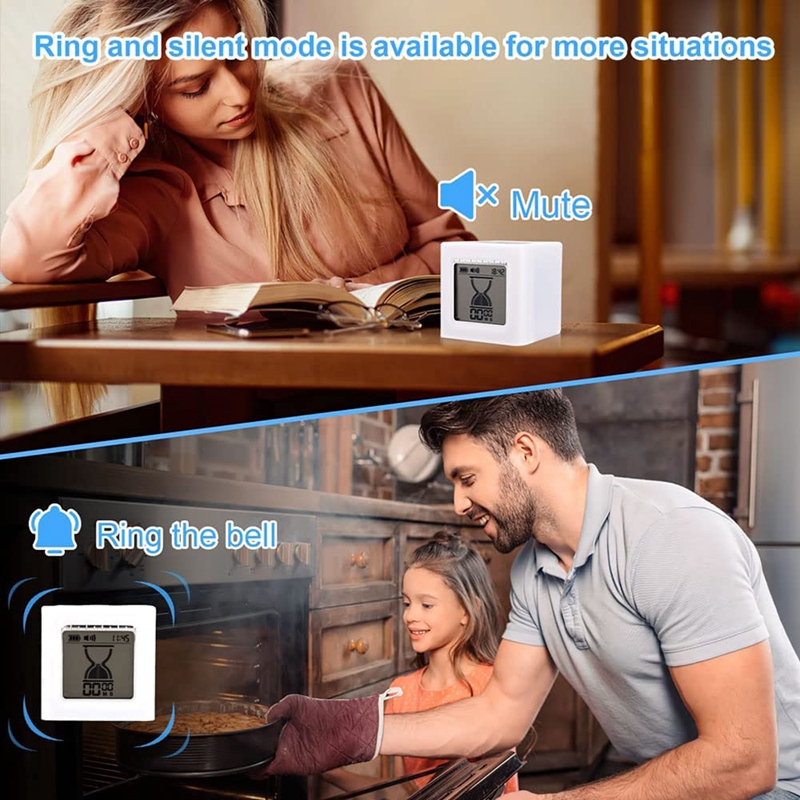 Küche Timer Sanduhr Digital Cube Timer Küche Uhr Nacht Licht Countdown Stoppuhr Zeit Management für Kochen, Etc