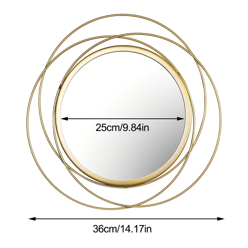 Golden geometric round wall hanging wall mirror living room office round decorative mirror housewarming wall mirror