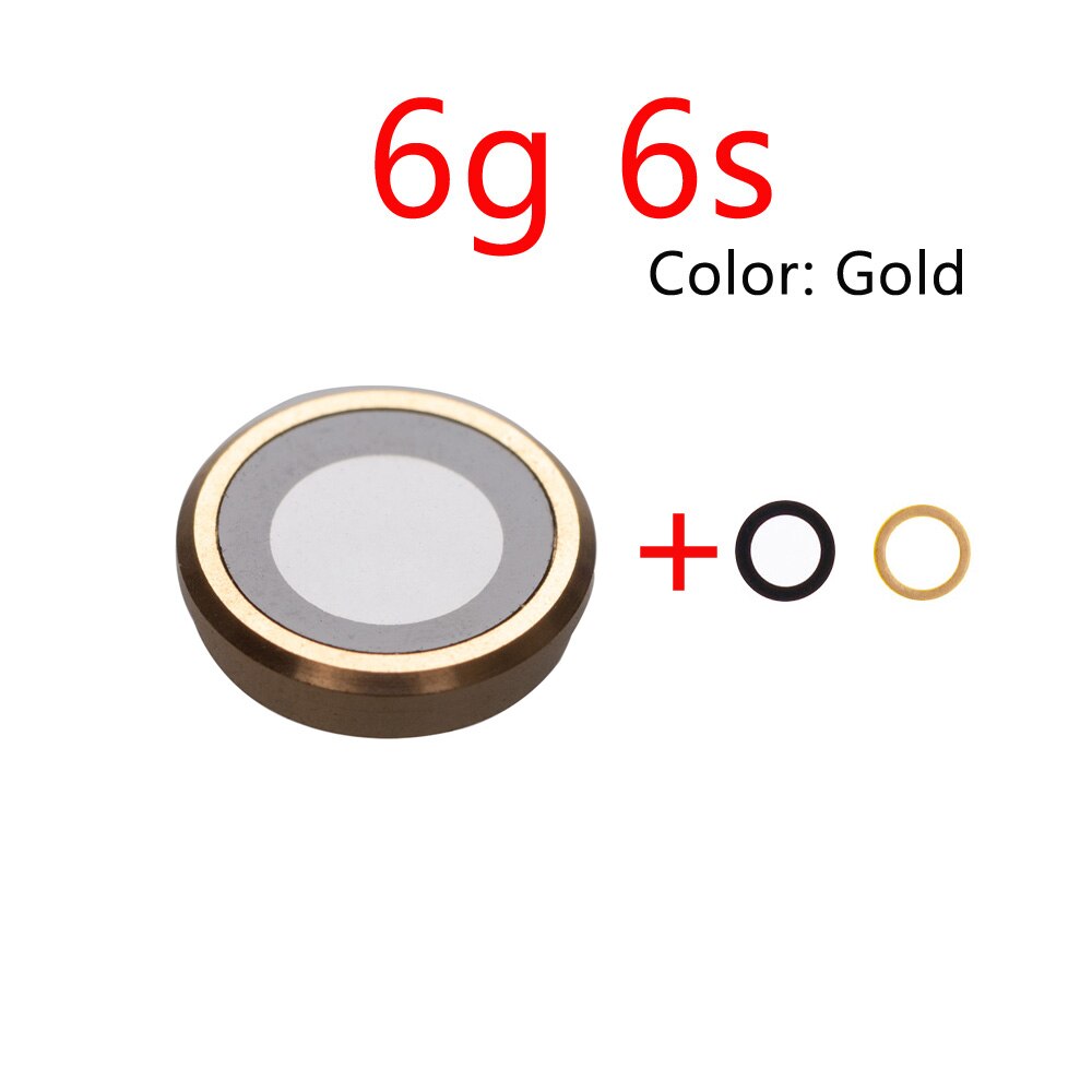 1pcs Back Camera Lens Rear Camera Glass Lens for iPhone 6 6s 6plus camera lens coverf Repair Parts: 6G 6S  Gold