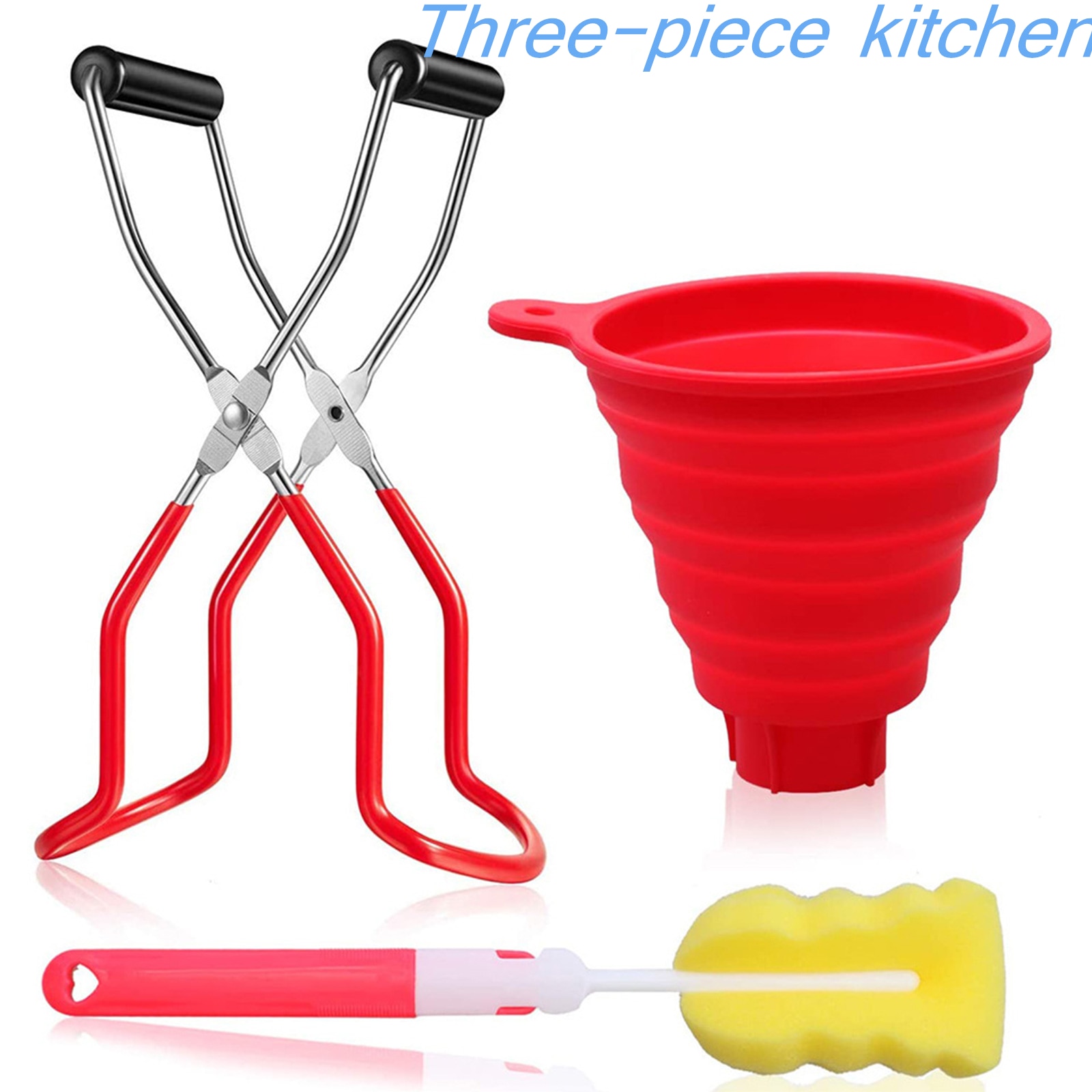 AA Canning Kits Kitchen Utensils Anti-scalding Dish Clamp Collapsible Funnel Sponge Brush Canning Supplies